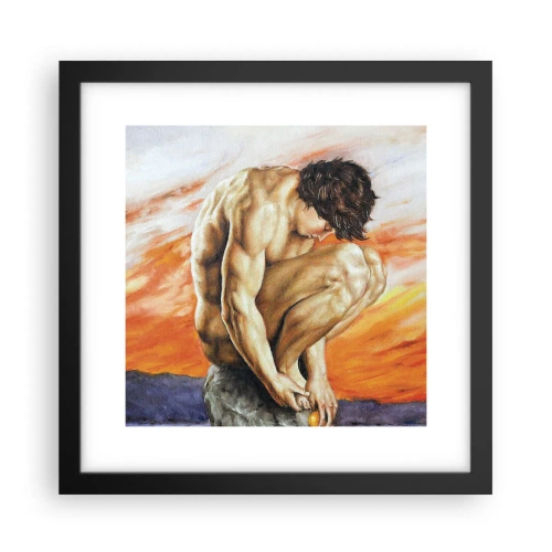 Poster in een zwarte lijst - Ondergedompeld in zichzelf - 30x30 cm