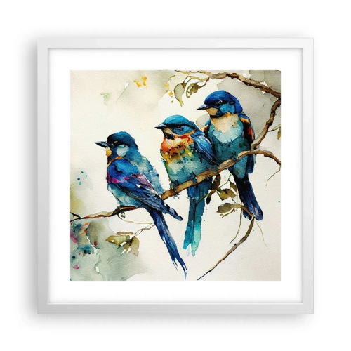 Poster in een witte lijst - Is hij boos geworden? - 40x40 cm