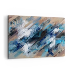 Schilderen op canvas - Op een blauwe diagonaal - 120x80 cm