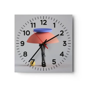 Wandklok - Klok - Surrealistische compositie - 30x30 cm