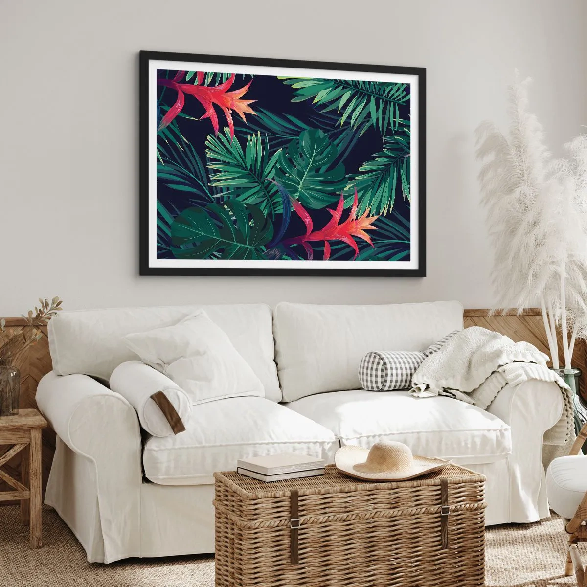 Poster in een zwarte lijst - Ontsteken in het groen - 100x70 cm