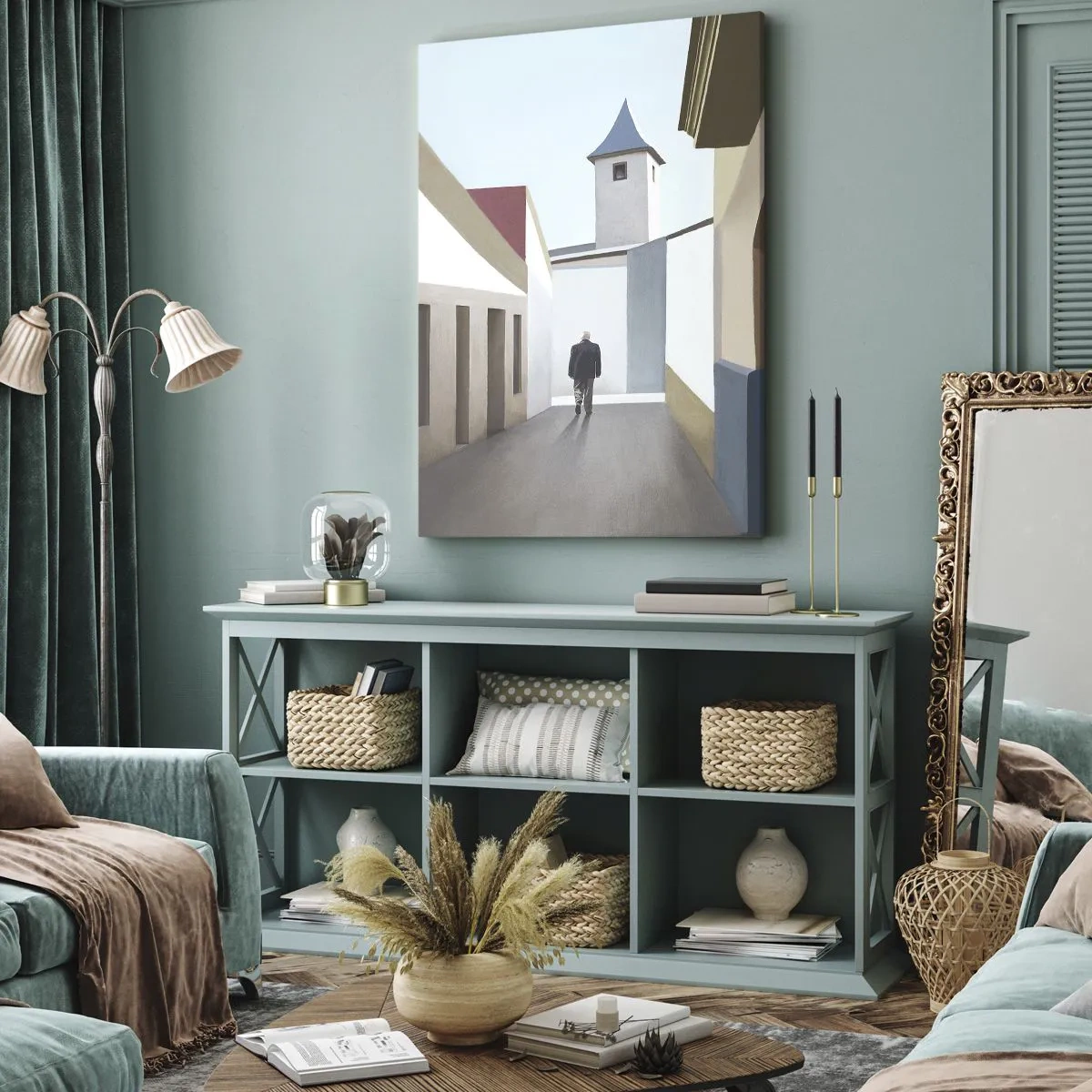 Schilderen op canvas - Een zonnige wandeling - 70x100 cm