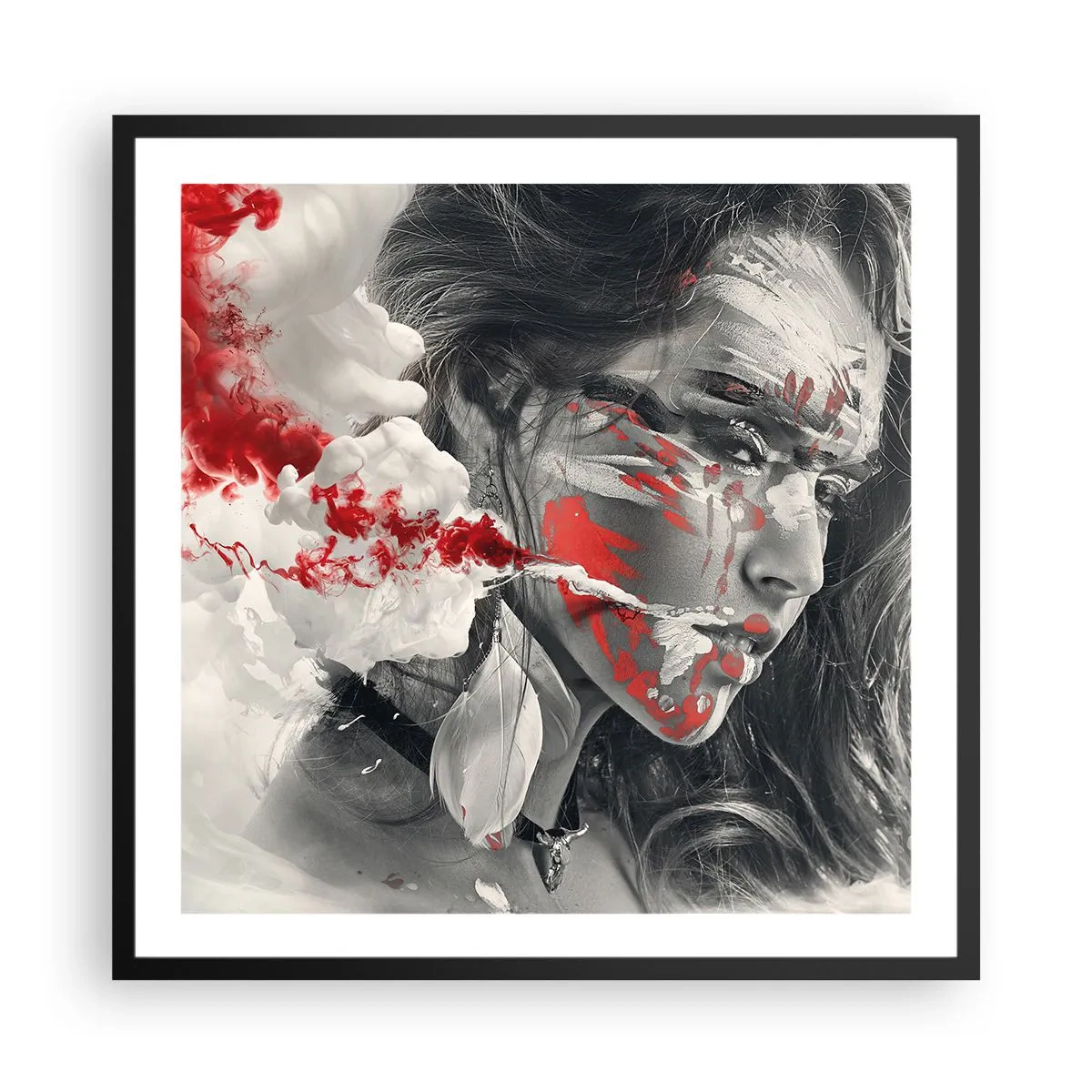 Poster in een zwarte lijst - In de dampen van absurditeit - 60x60 cm