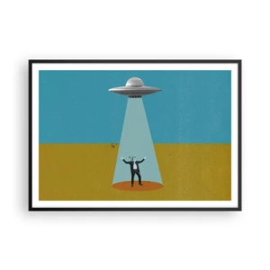 Poster in een zwarte lijst - Een nauwe ontmoeting - 100x70 cm