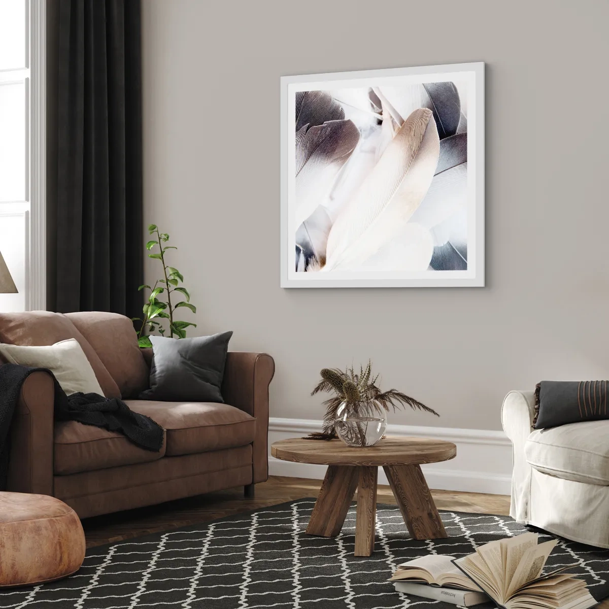 Poster in een witte lijst - Bijna engelachtig - 60x60 cm