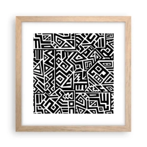 Een poster in een licht eiken lijst - Pre-Columbiaanse compositie - 30x30 cm