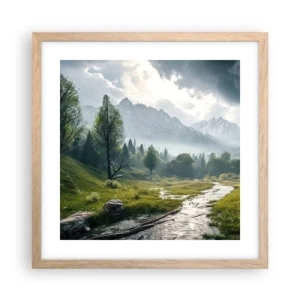 Een poster in een licht eiken lijst - Daarheen en terug - 40x40 cm