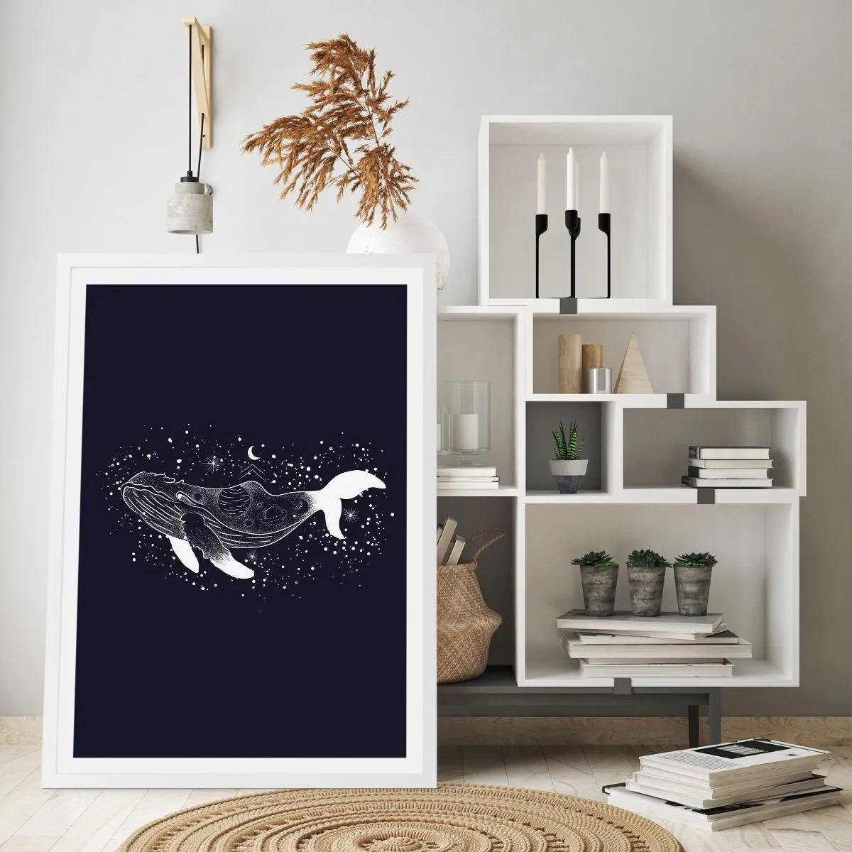 Poster in een witte lijst - In de oceaan van het universum - 40x50 cm