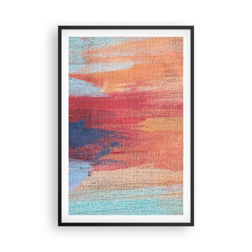 Poster in een zwarte lijst - Ren door de regenboog - 61x91 cm