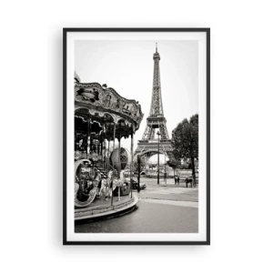 Poster in een zwarte lijst - Zo leuk, het is alleen in Parijs - 61x91 cm