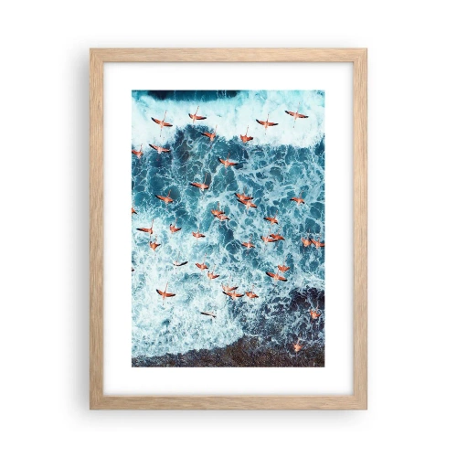 Een poster in een licht eiken lijst - De kustparade - 30x40 cm