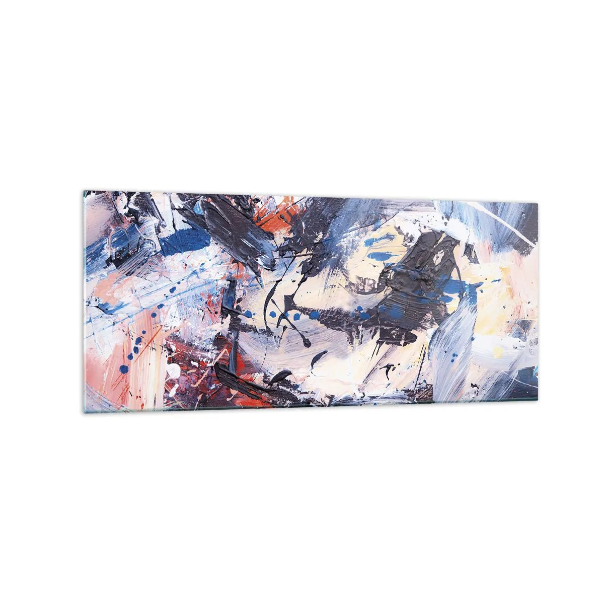 Schilderen op glas - Gekke dans van abstractie - 120x50 cm