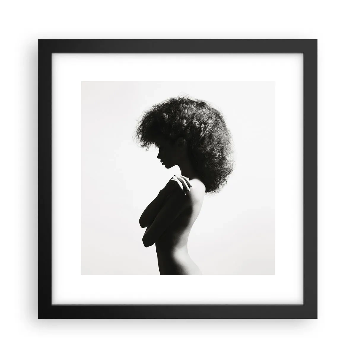 Poster in een zwarte lijst - Als een bloem op een slanke stengel - 30x30 cm