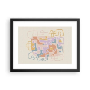 Poster in een zwarte lijst - Labyrint – een vreugdevol avontuur - 40x30 cm