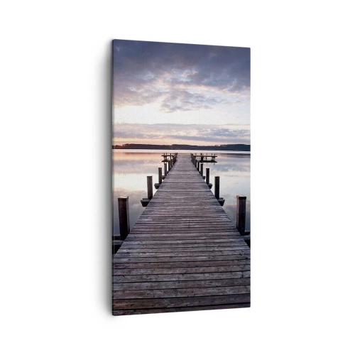 Schilderen op canvas - Een rustige grens tussen dag en nacht - 45x80 cm