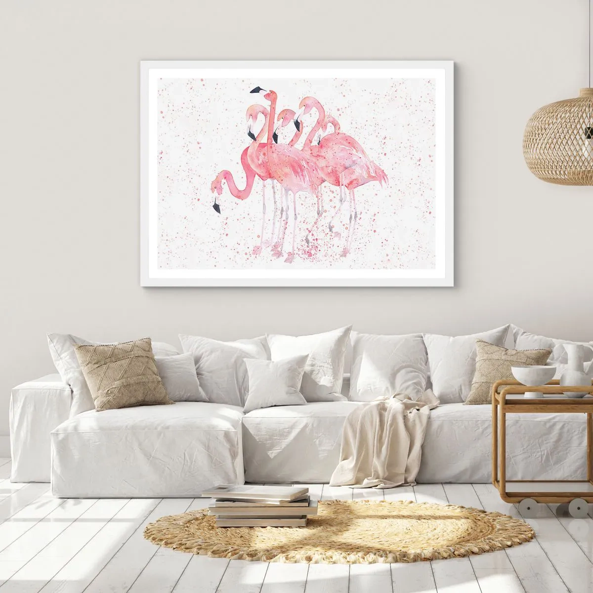 Poster in een witte lijst - Roze ensemble - 100x70 cm