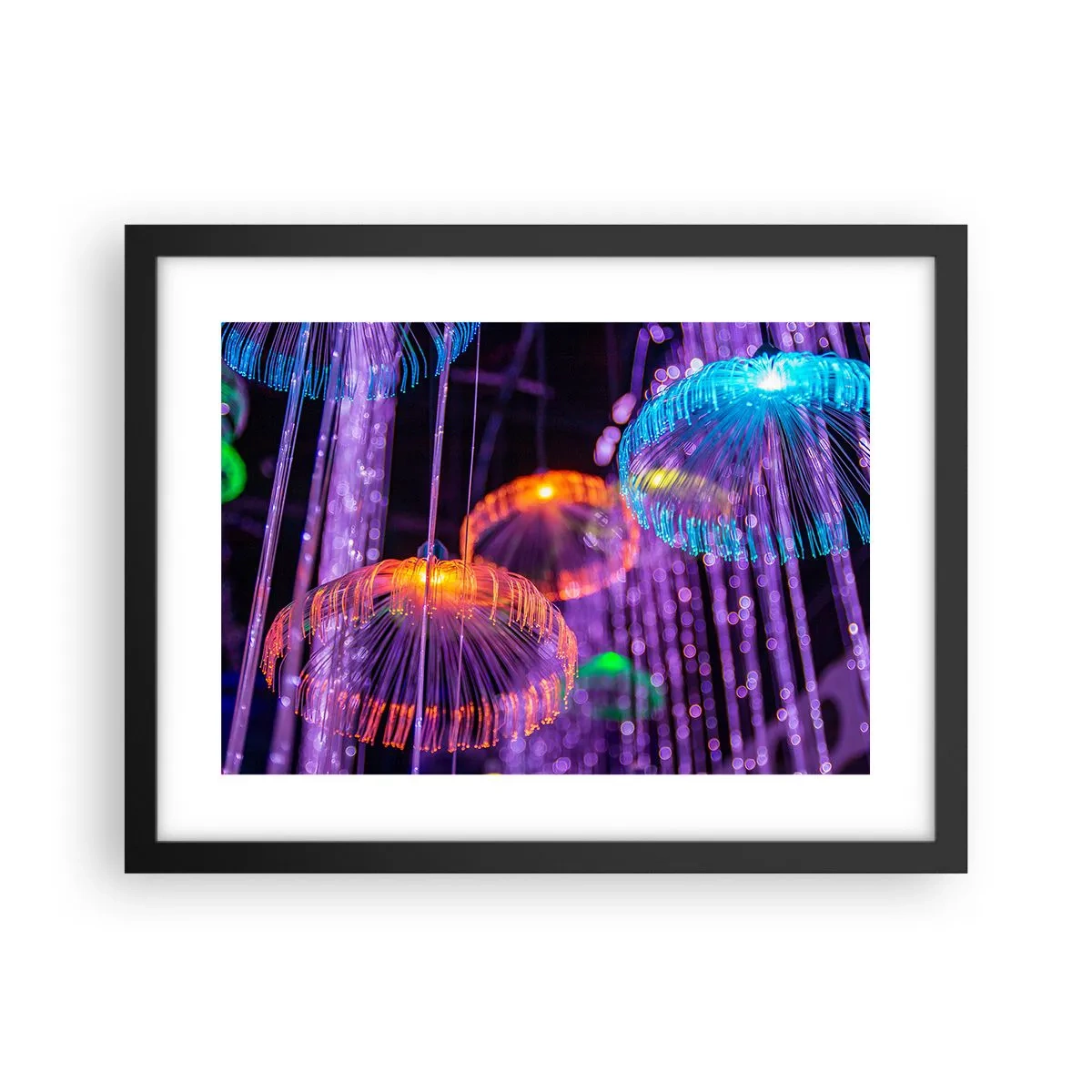 Poster in een zwarte lijst - Lichte fontein - 40x30 cm