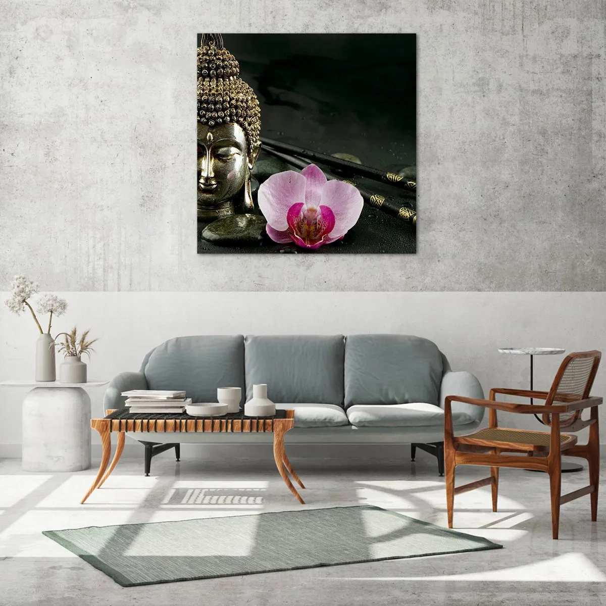 Schilderen op glas - Harmonie van wijsheid en schoonheid - 50x50 cm