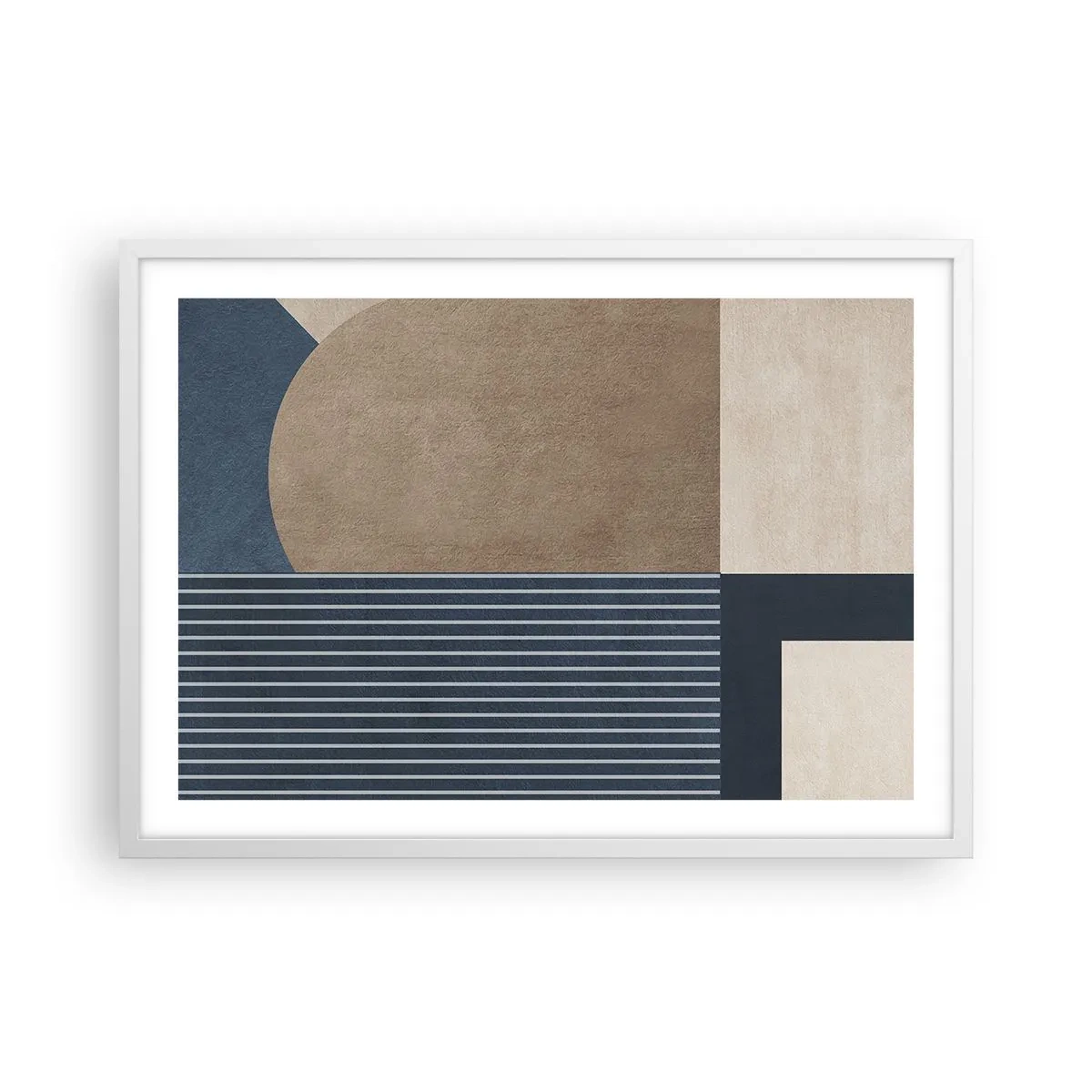 Poster in een witte lijst - Een compositie van eenvoud en rondheid - 70x50 cm