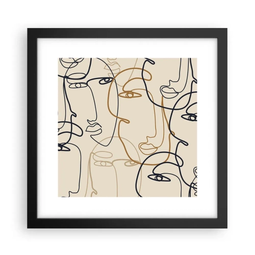 Poster in een zwarte lijst - Het portret is vermenigvuldigd - 30x30 cm