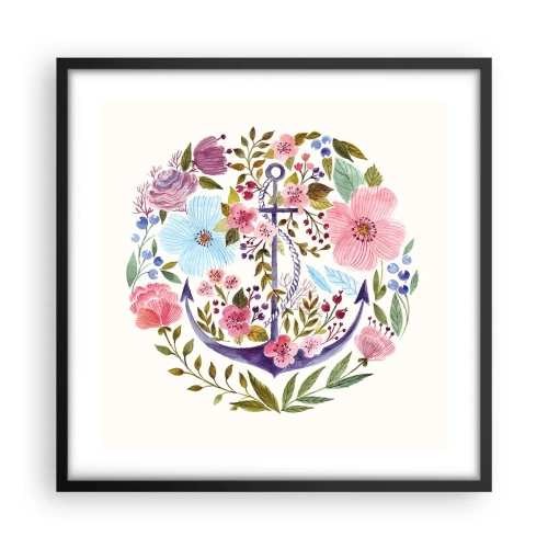 Poster in een zwarte lijst - Goede droom van zeeman - 50x50 cm