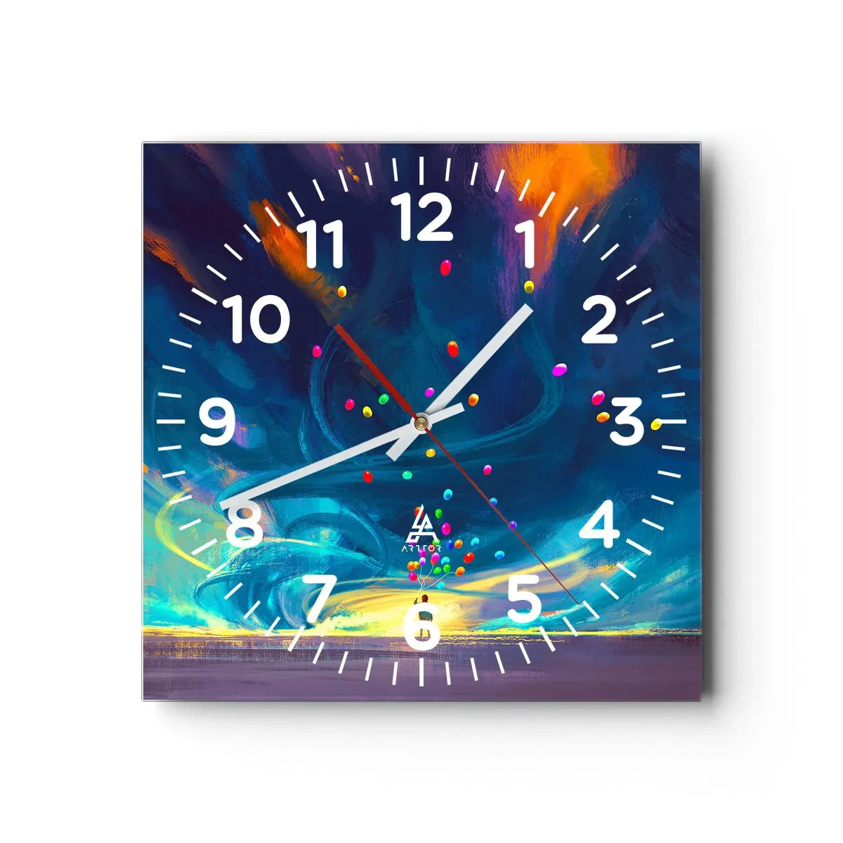 Wandklok - Klok - Naar de blauwe wind - 30x30 cm