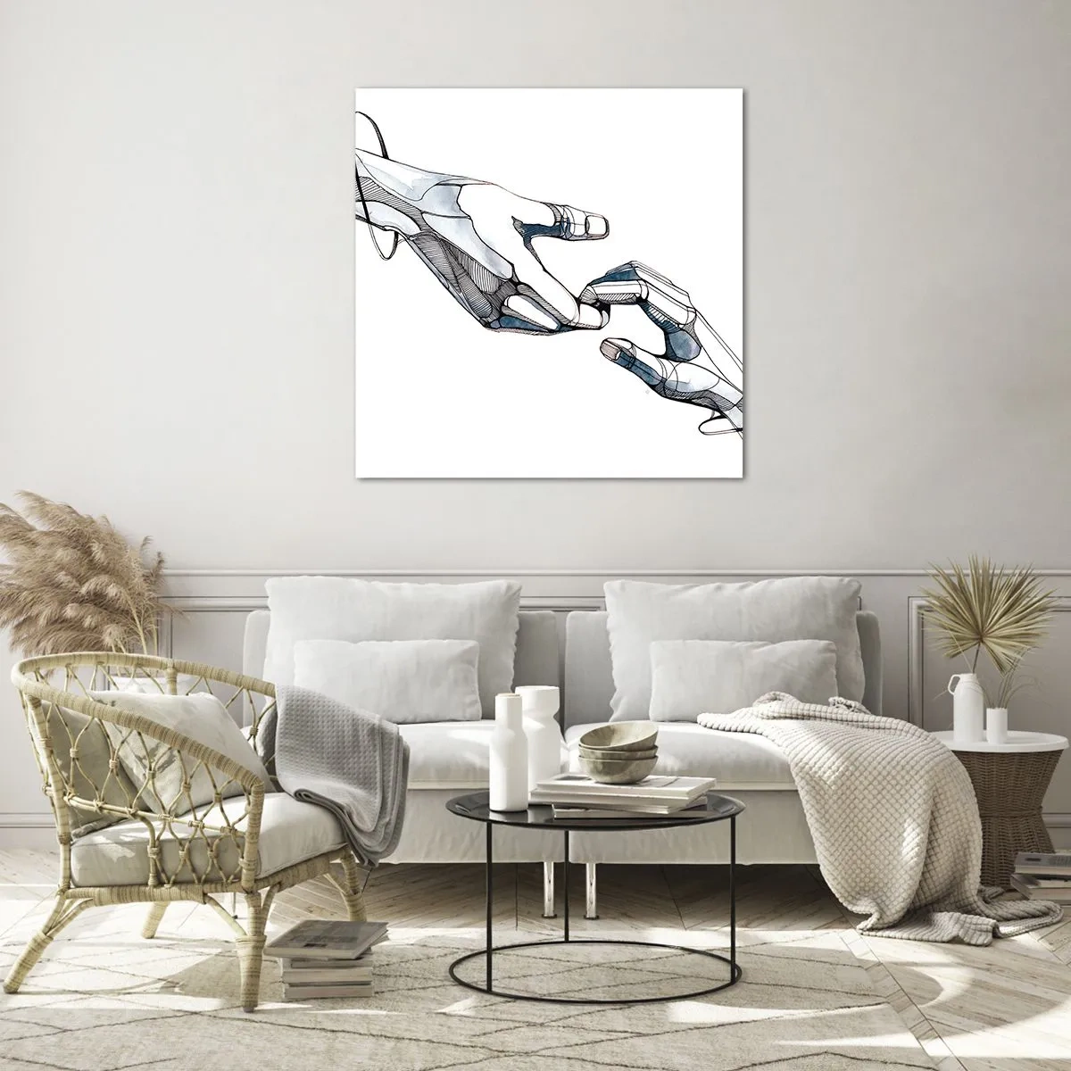 Schilderen op glas - Een goed gebaar - 60x60 cm