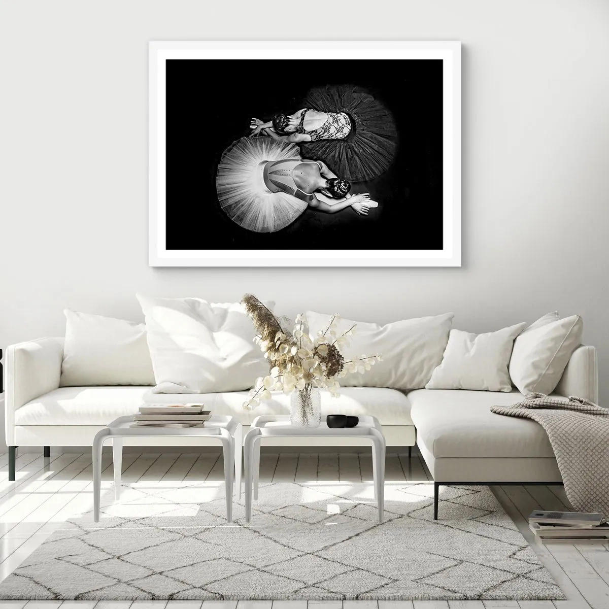 Poster in een witte lijst - Jin en Jang - perfecte balans - 40x30 cm