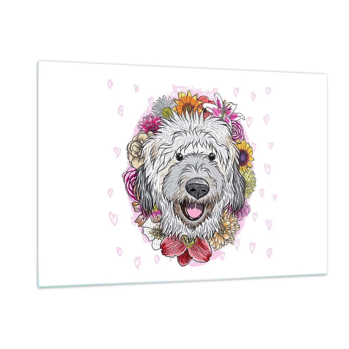 Schilderen op glas - Puppy vreugde - 120x80 cm