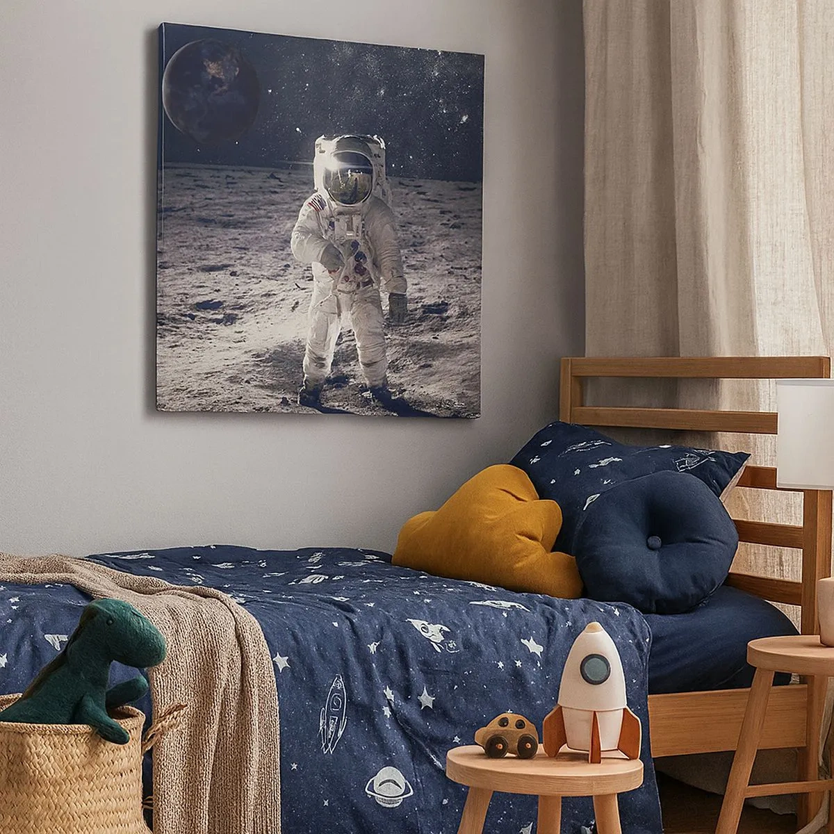 Schilderen op canvas - Groetjes van de maan - 30x30 cm