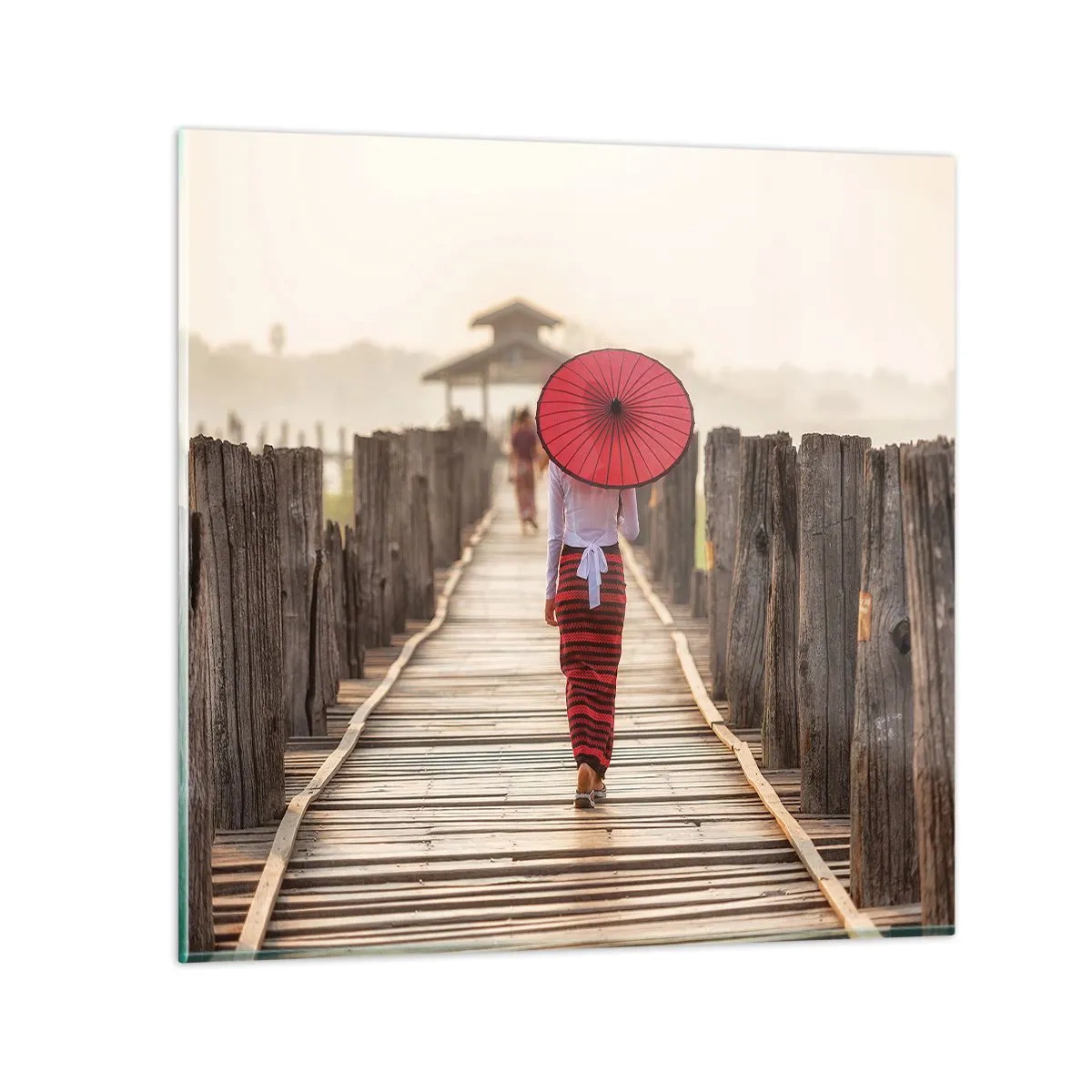 Schilderen op glas - Op de oude brug - 50x50 cm