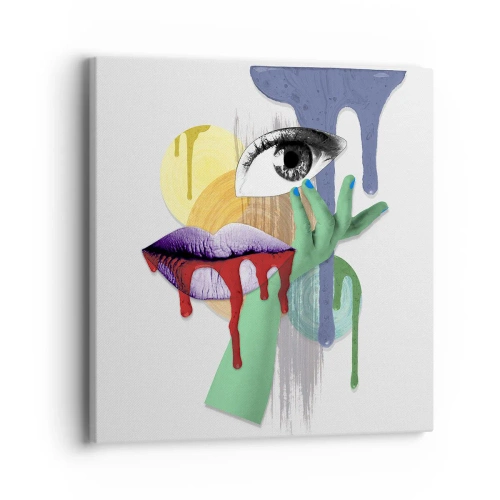 Schilderen op canvas - Een gedeconstrueerd portret - 40x40 cm