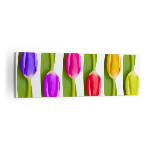 Schilderen op canvas - Regenboog compositie - 160x50 cm