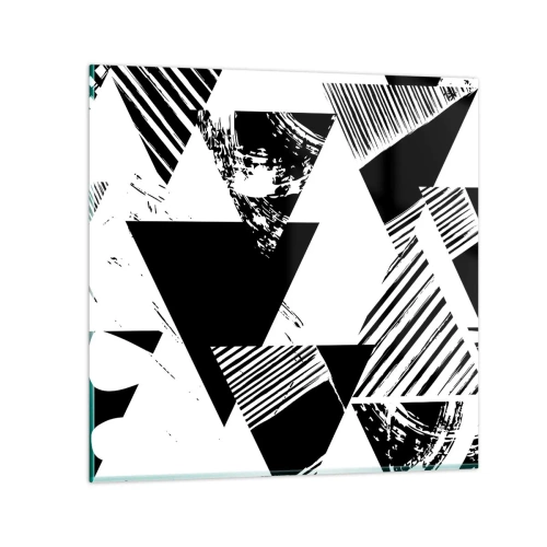 Schilderen op glas - Regen van driehoeken - 40x40 cm