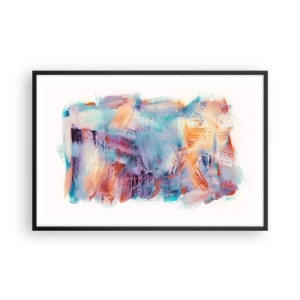 Poster in een zwarte lijst - Een kleurrijke puinhoop - 91x61 cm