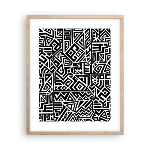 Een poster in een licht eiken lijst - Pre-Columbiaanse compositie - 40x50 cm