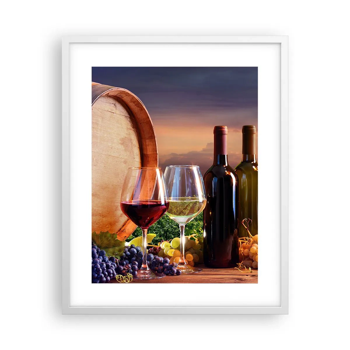 Poster in een witte lijst - Het leven smaakt hier - 40x50 cm