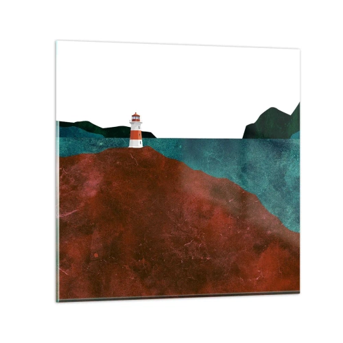 Schilderen op glas - Starend naar de zee - 30x30 cm