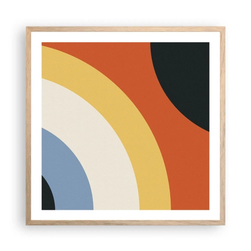 Een poster in een licht eiken lijst - Naar mezelf toe - 60x60 cm