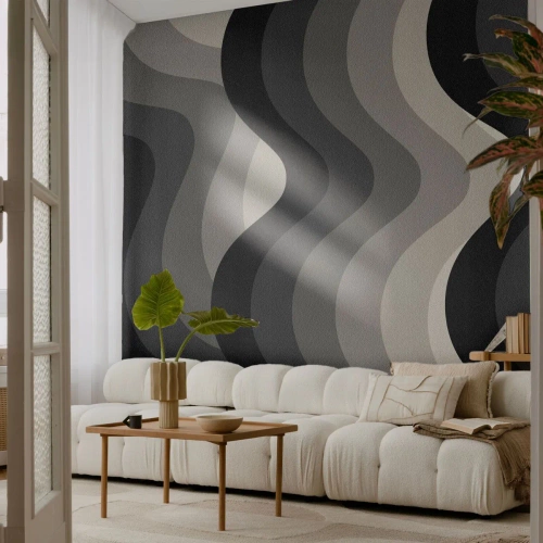 Zelfklevend Fotobehang Deluxe Sticker - Golf na golf - Lijnen, Golven, Abstractie - 400x280 cm