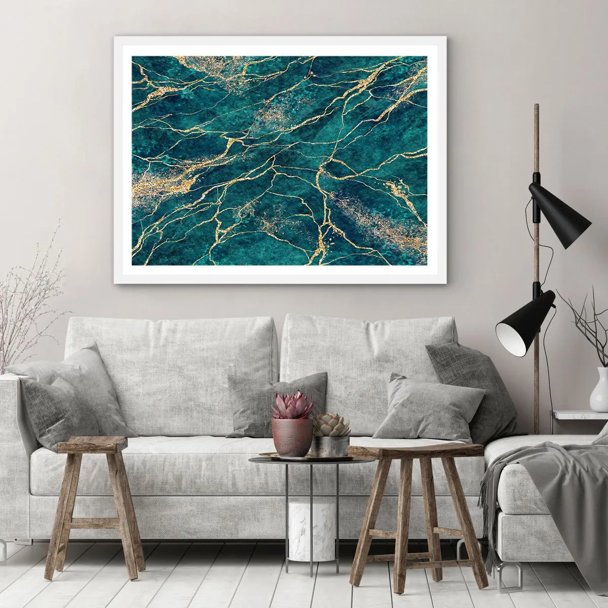 Poster in een witte lijst - Goudmijn - 100x70 cm