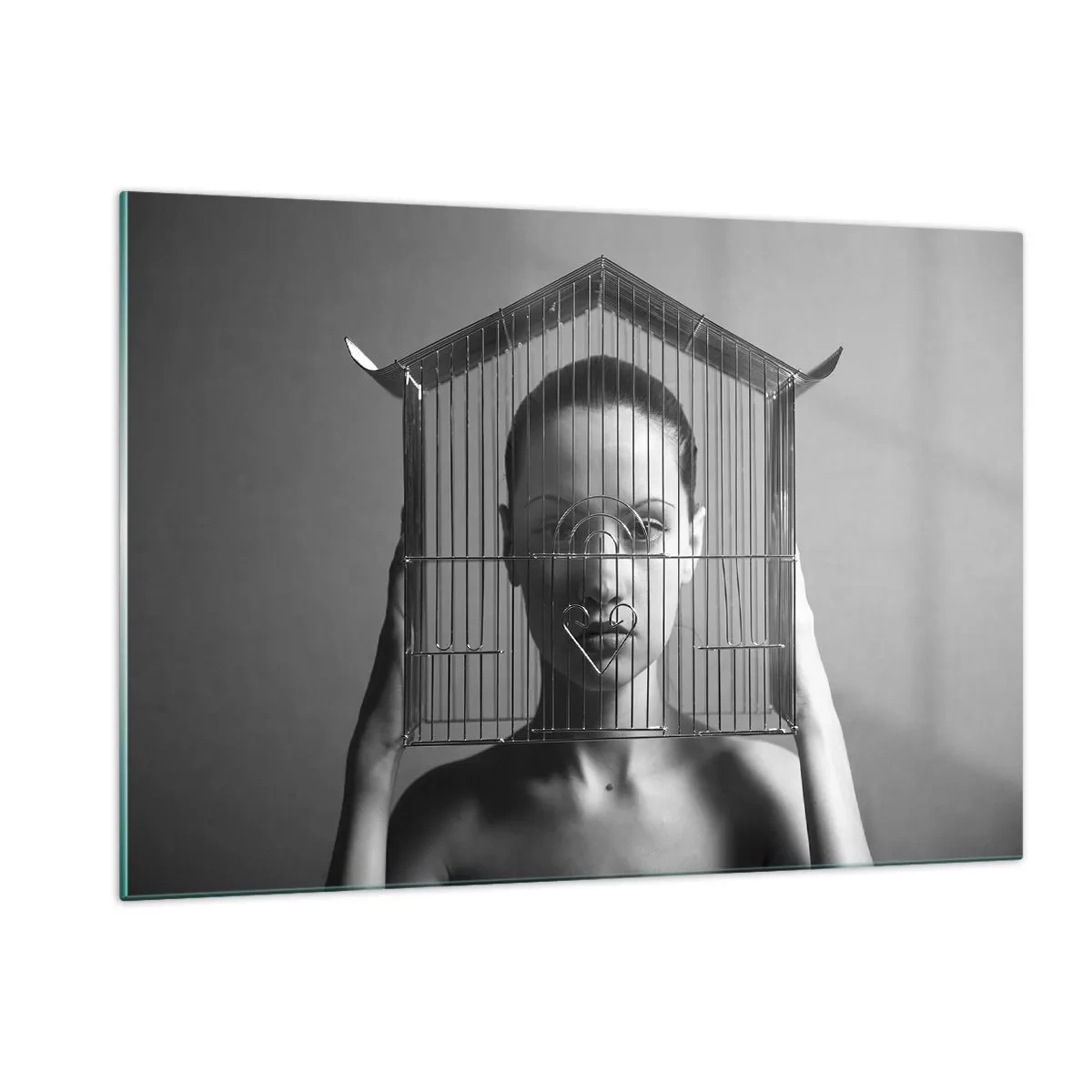 Schilderen op glas - Een ietwat surrealistisch portret - 120x80 cm