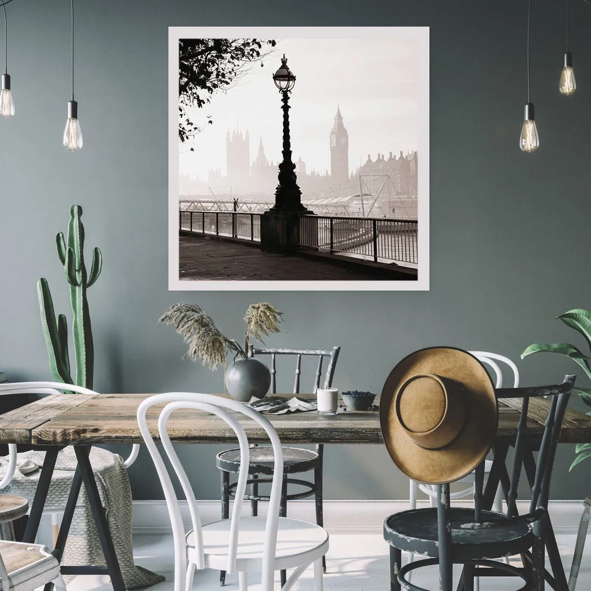 Poster - Ochtend in Londen - 60x60 cm