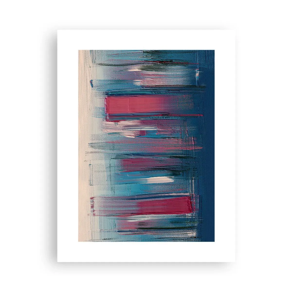 Poster - Verticale compositie in blauw en rood - 30x40 cm