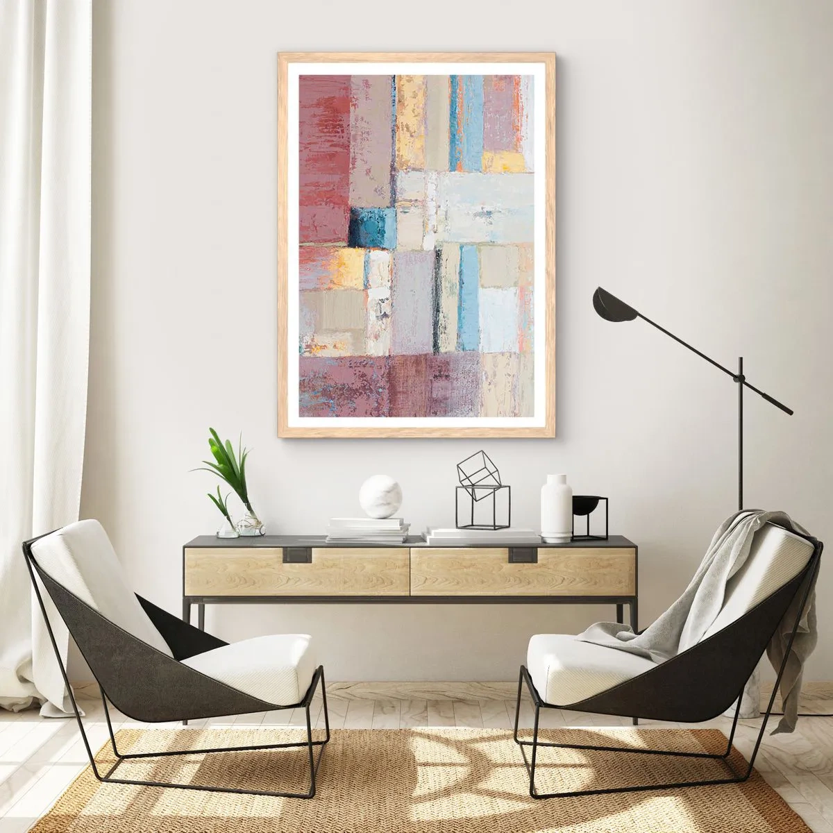 Een poster in een licht eiken lijst - De rust van geometrie - 30x40 cm