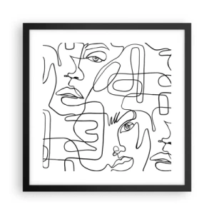 Poster in een zwarte lijst - In verwarde emoties - 40x40 cm