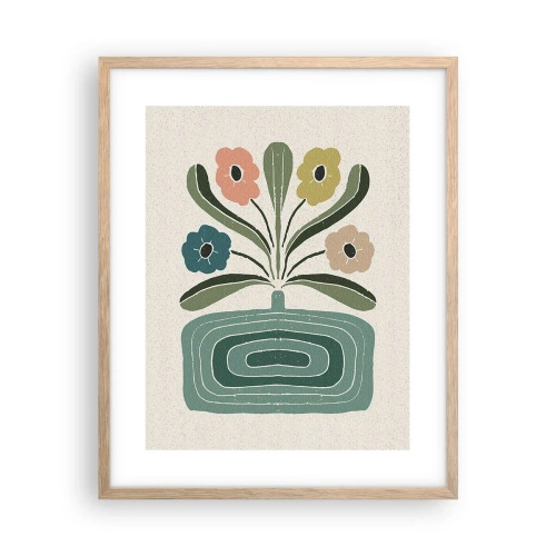 Een poster in een licht eiken lijst - Symmetrisch boeket - 40x50 cm