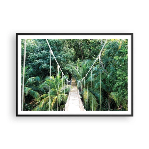 Poster in een zwarte lijst - Welkom in de jungle! - 100x70 cm
