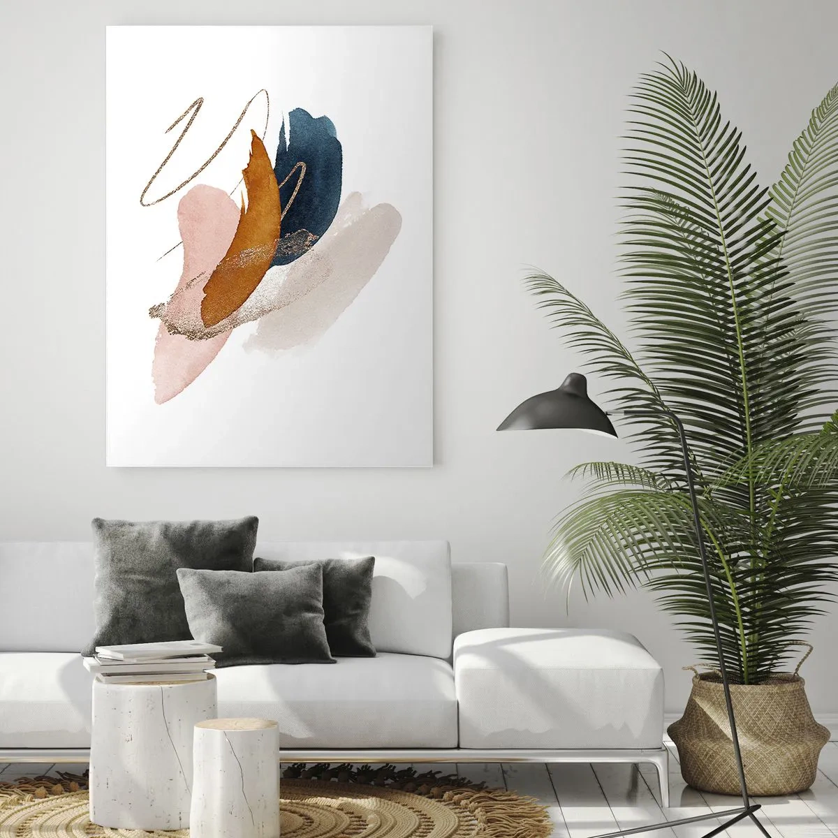 Schilderen op glas - Gevleugelde compositie - 80x120 cm