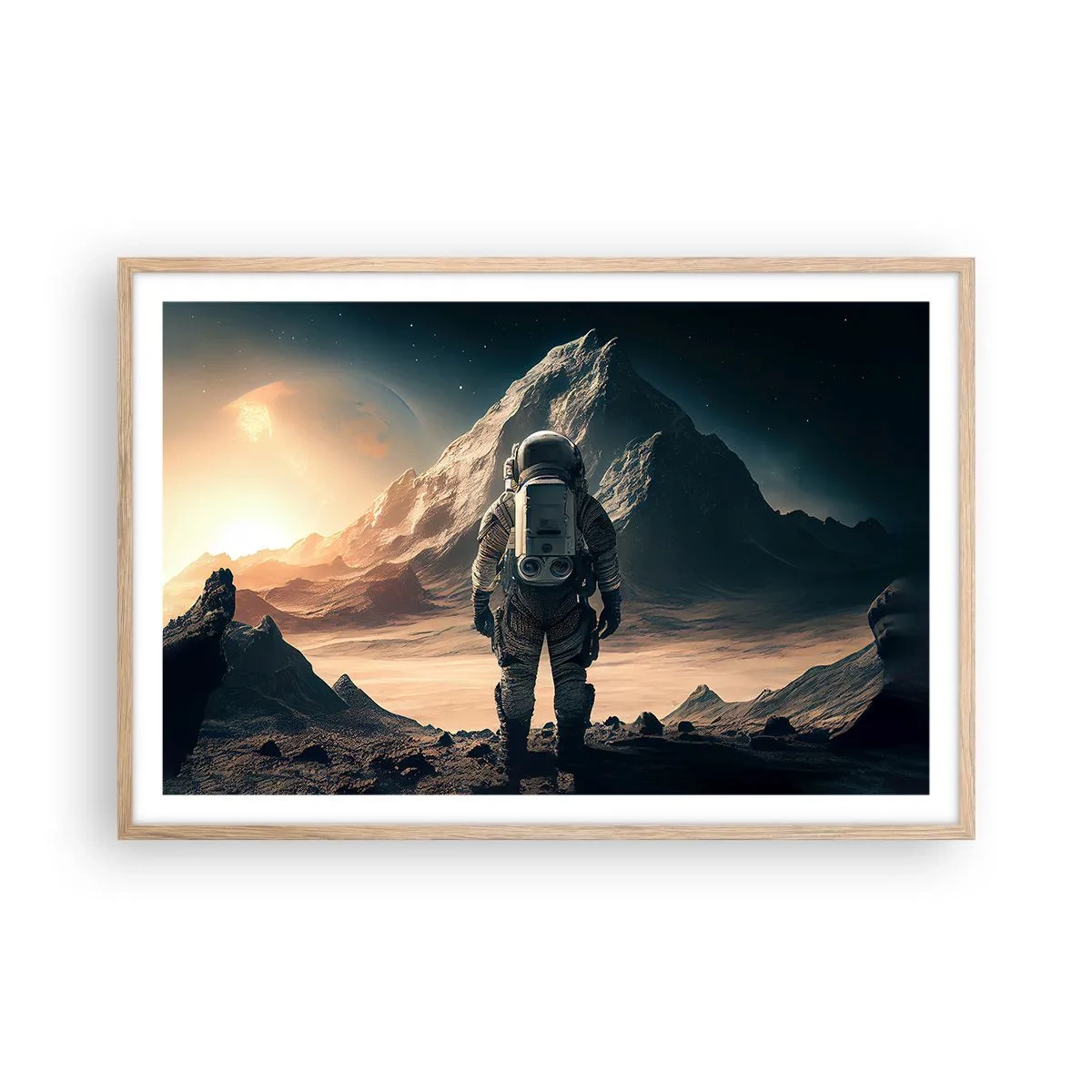 Een poster in een licht eiken lijst - Nieuwe uitdaging - 91x61 cm